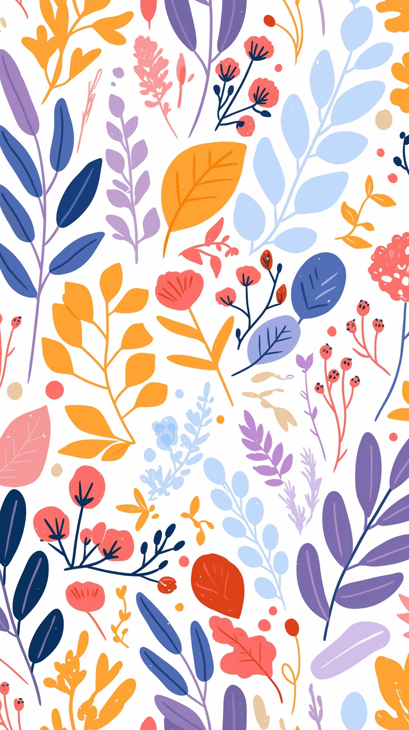 Leaves Party original repeating artwork