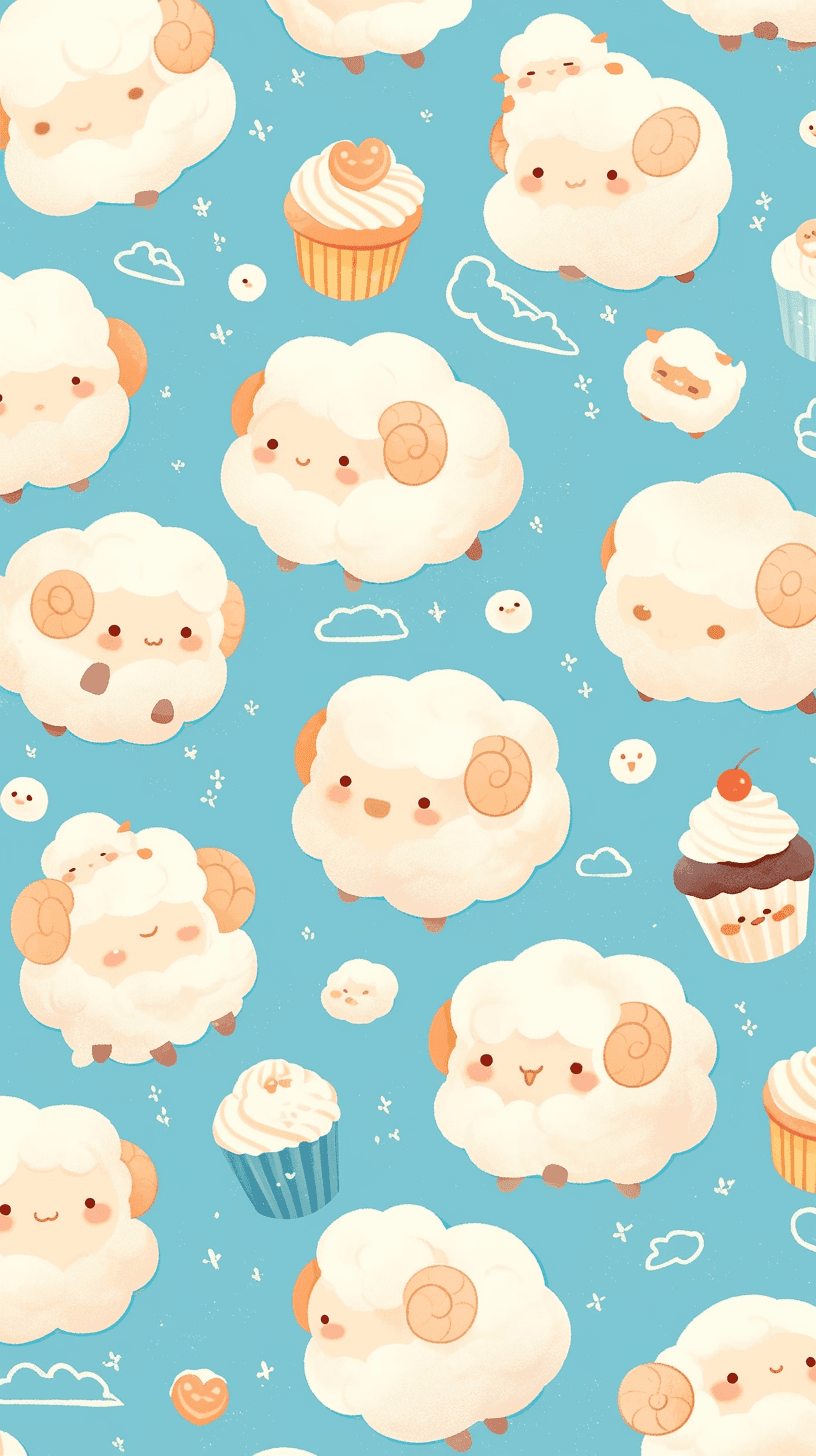 Sheep Squad original repeating artwork