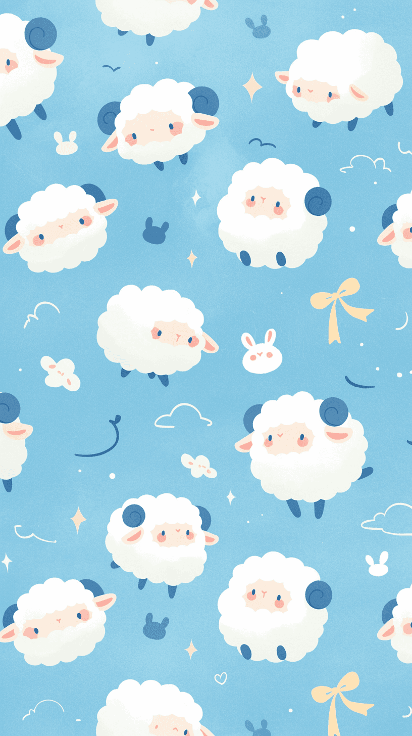 Sheep Gleam original repeating artwork
