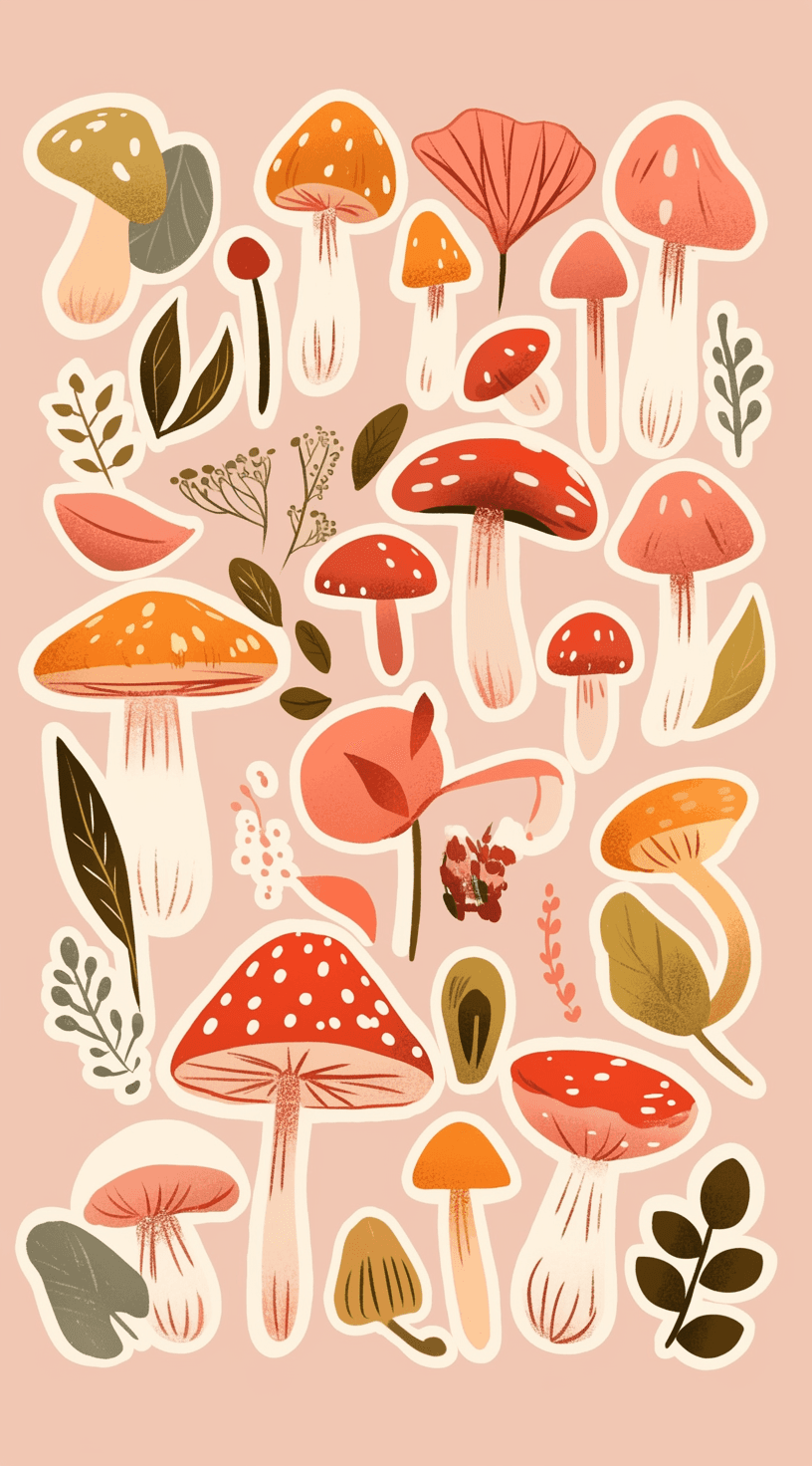 Mushroom Club original repeating artwork