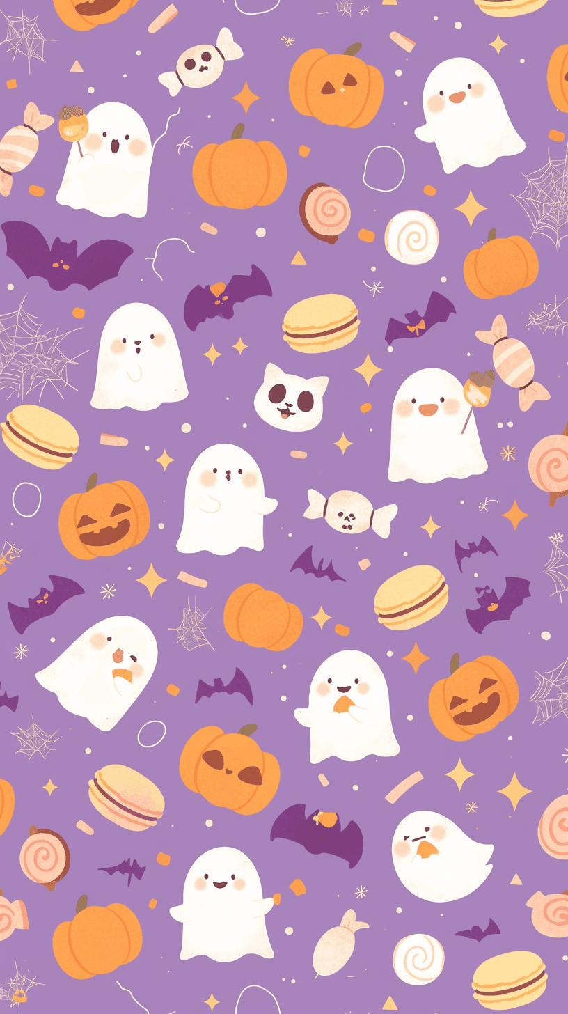 Halloween Pumpkin Neon original repeating artwork