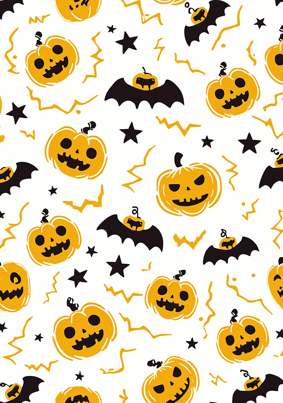 Halloween Pumpkin Fizz original repeating artwork