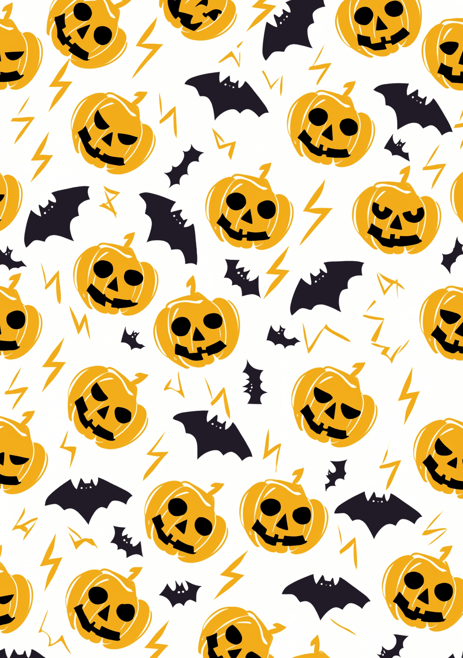 Halloween Pumpkin Moonlit original repeating artwork