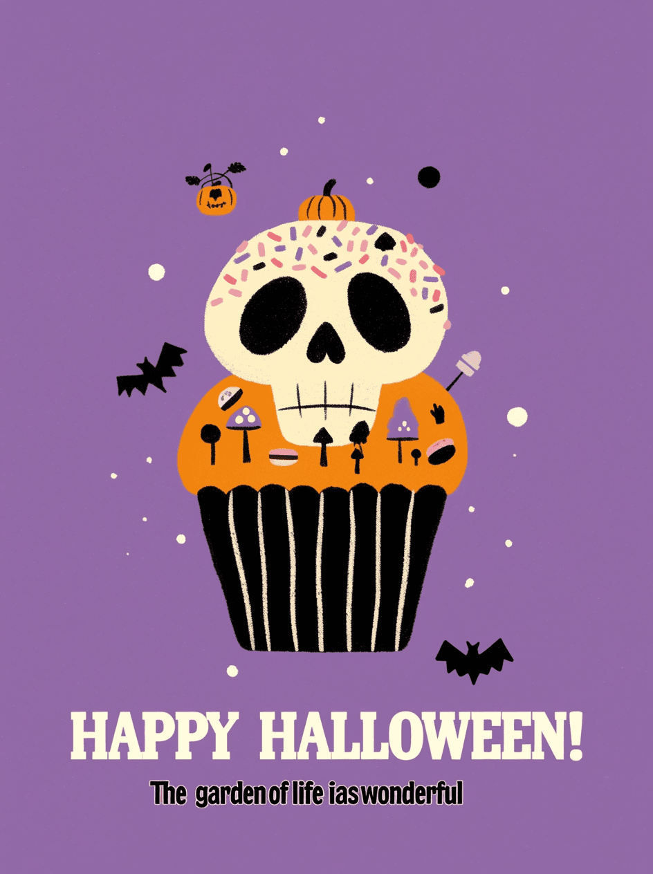 Halloween Skull Tribe original repeating artwork