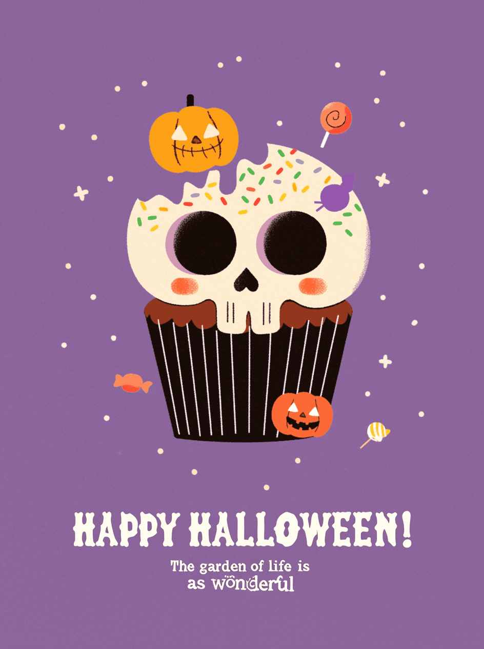 Halloween Skull Gang original repeating artwork