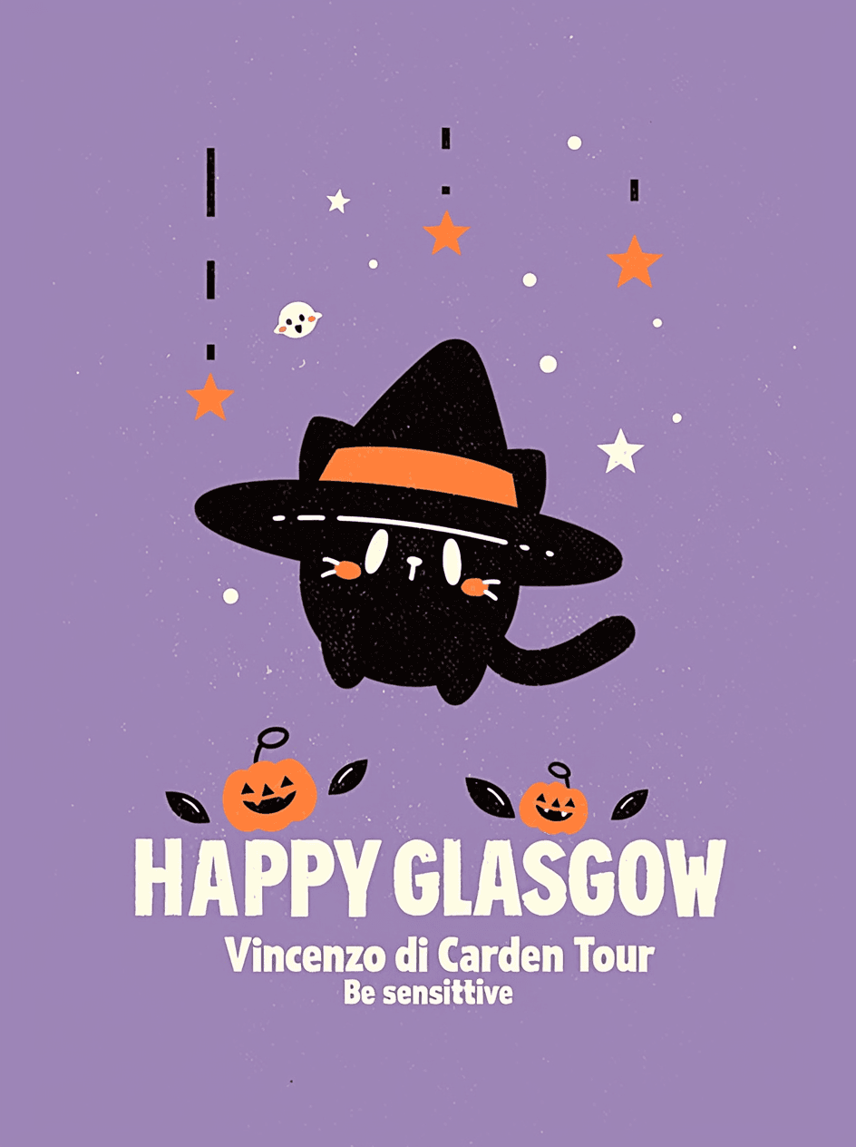 Halloween Cat Flare original repeating artwork