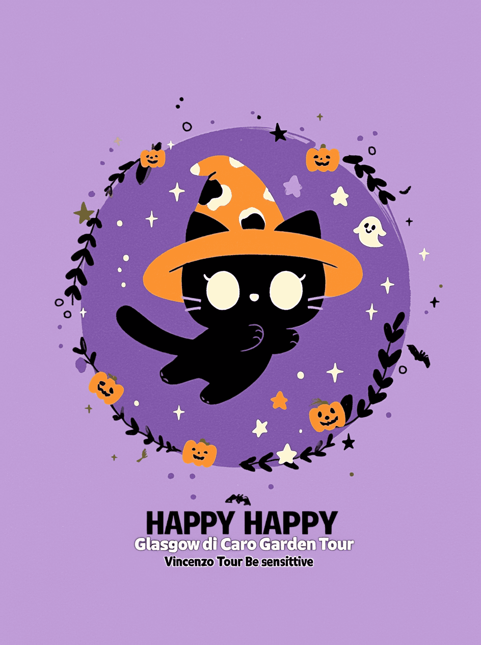Halloween Cat Jam original repeating artwork