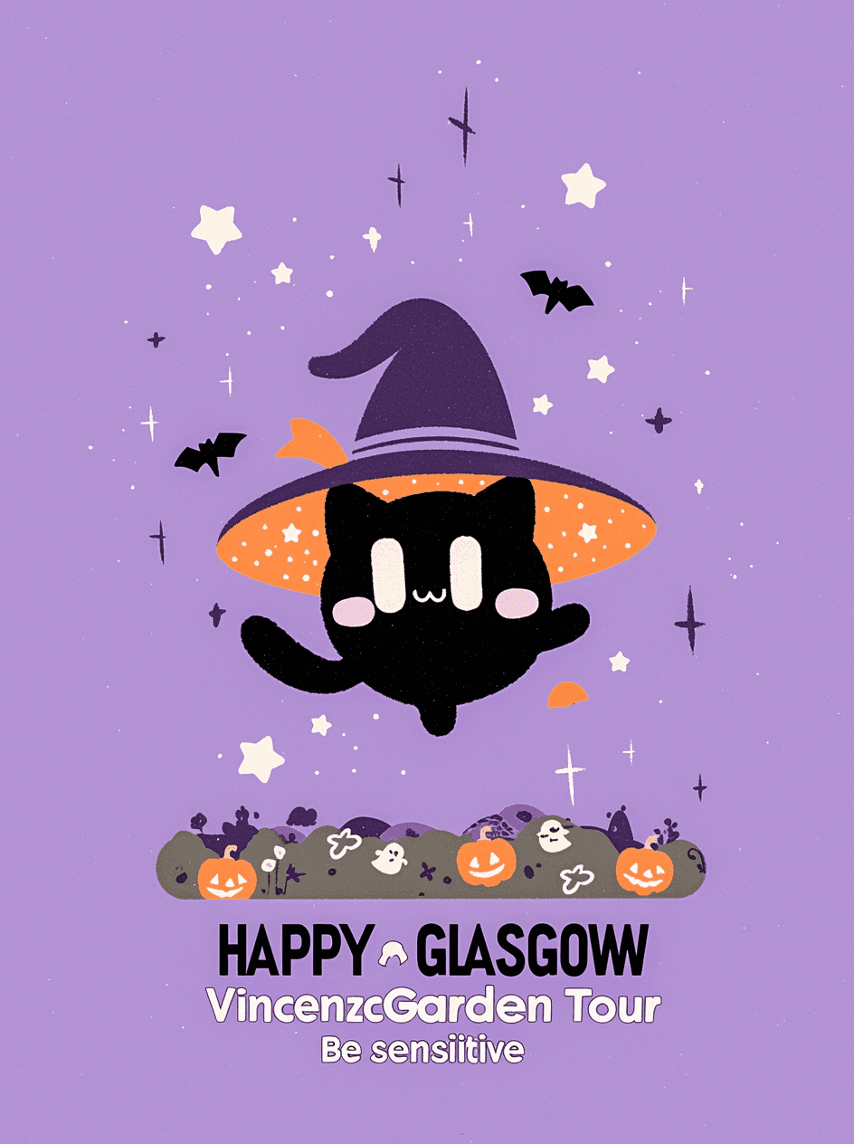 Halloween Cat Zoom original repeating artwork