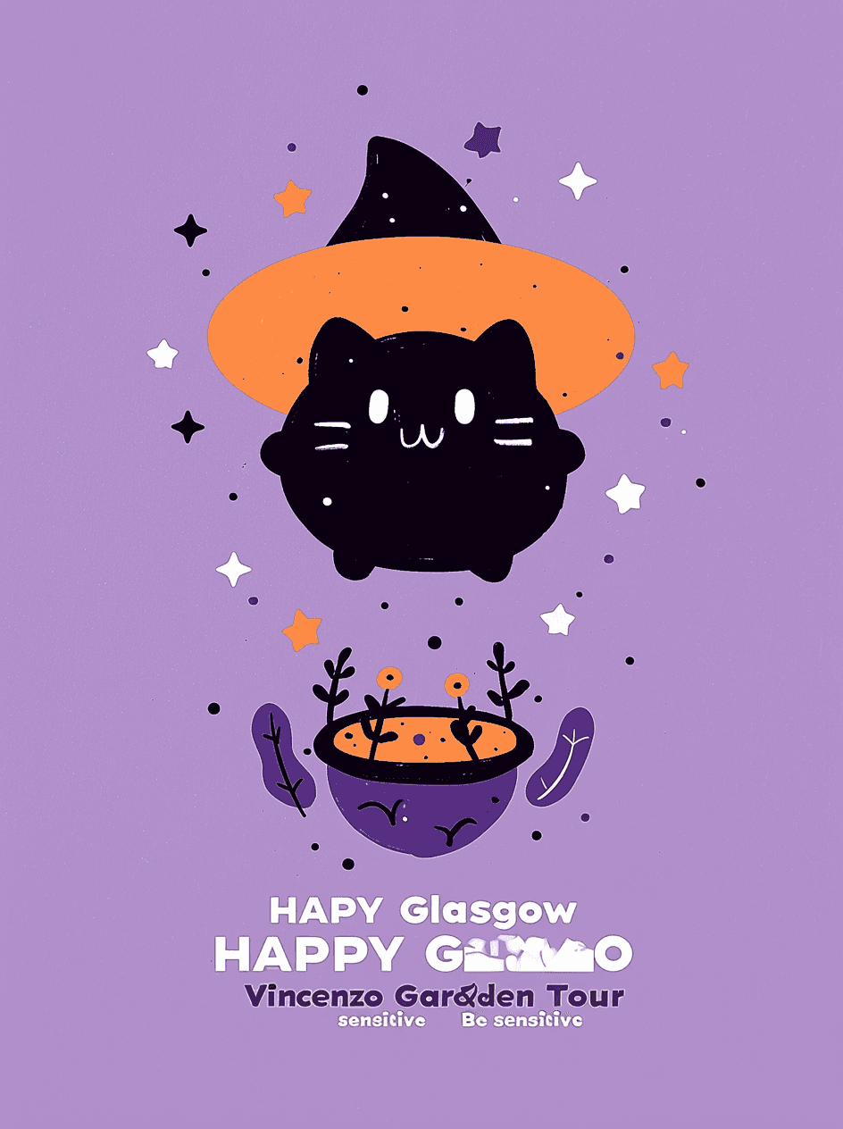 Halloween Cat Zip original repeating artwork