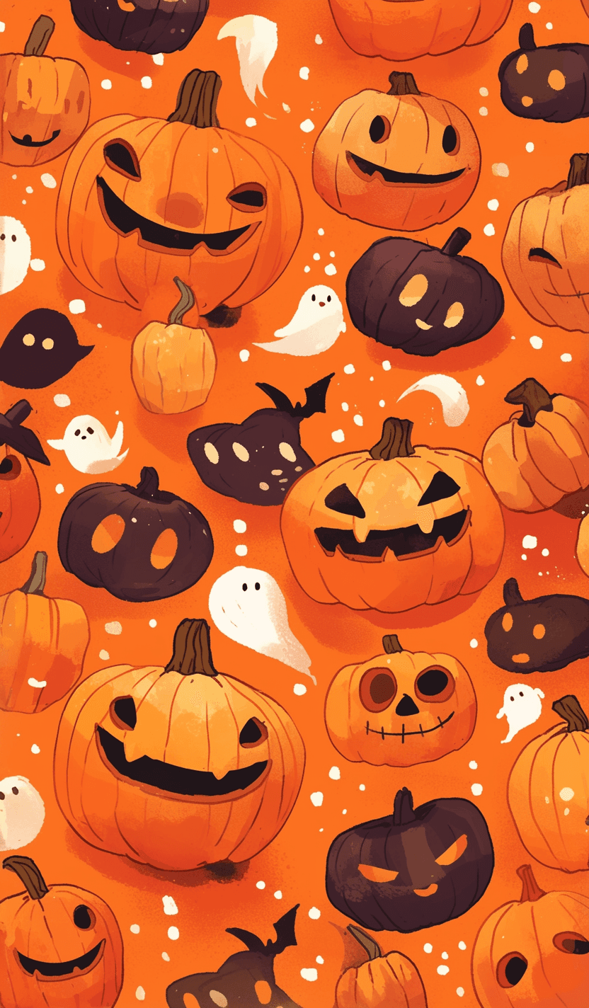 Halloween Pumpkin Avenue original repeating artwork