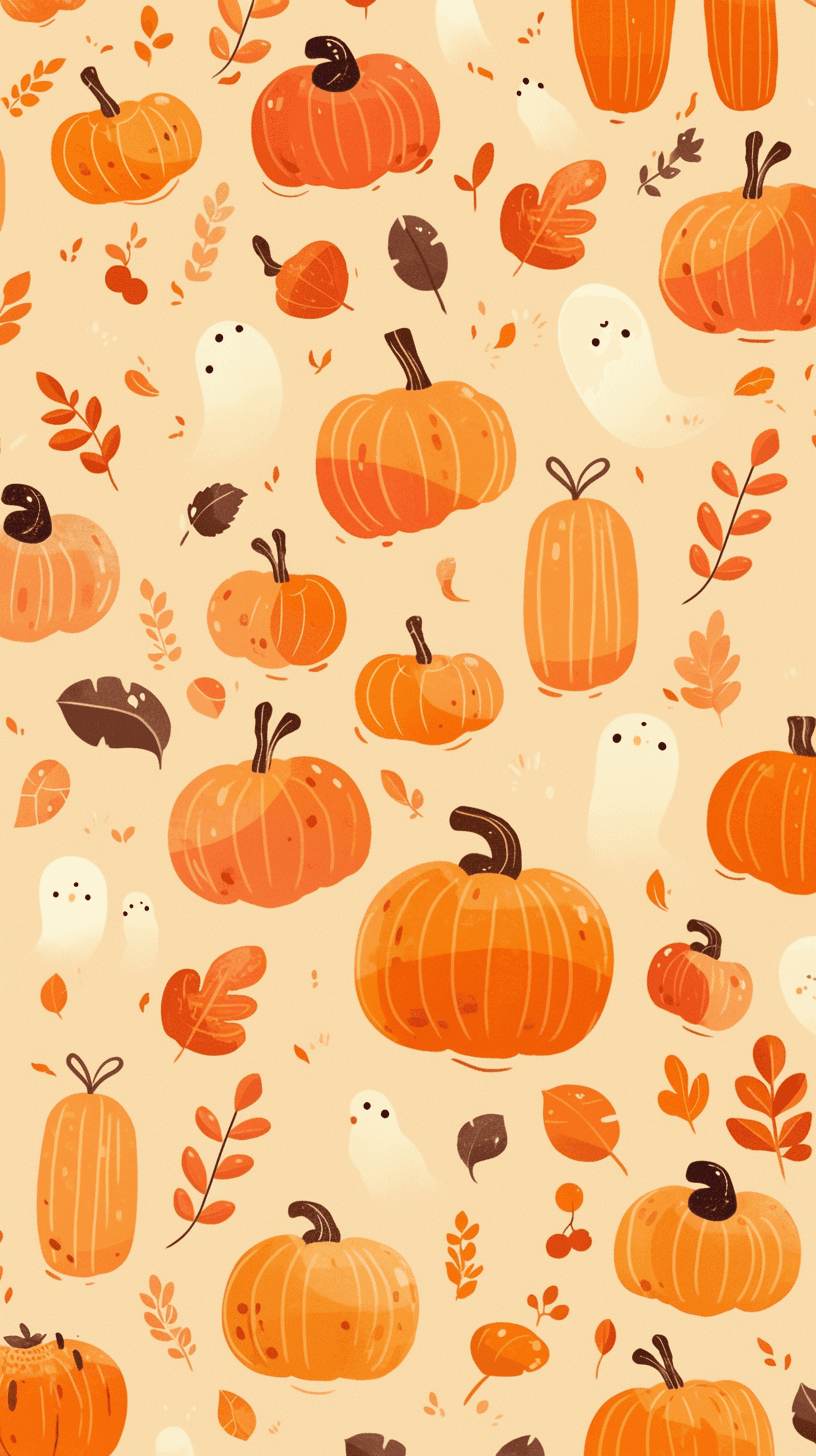 Halloween Pumpkin Shine original repeating artwork