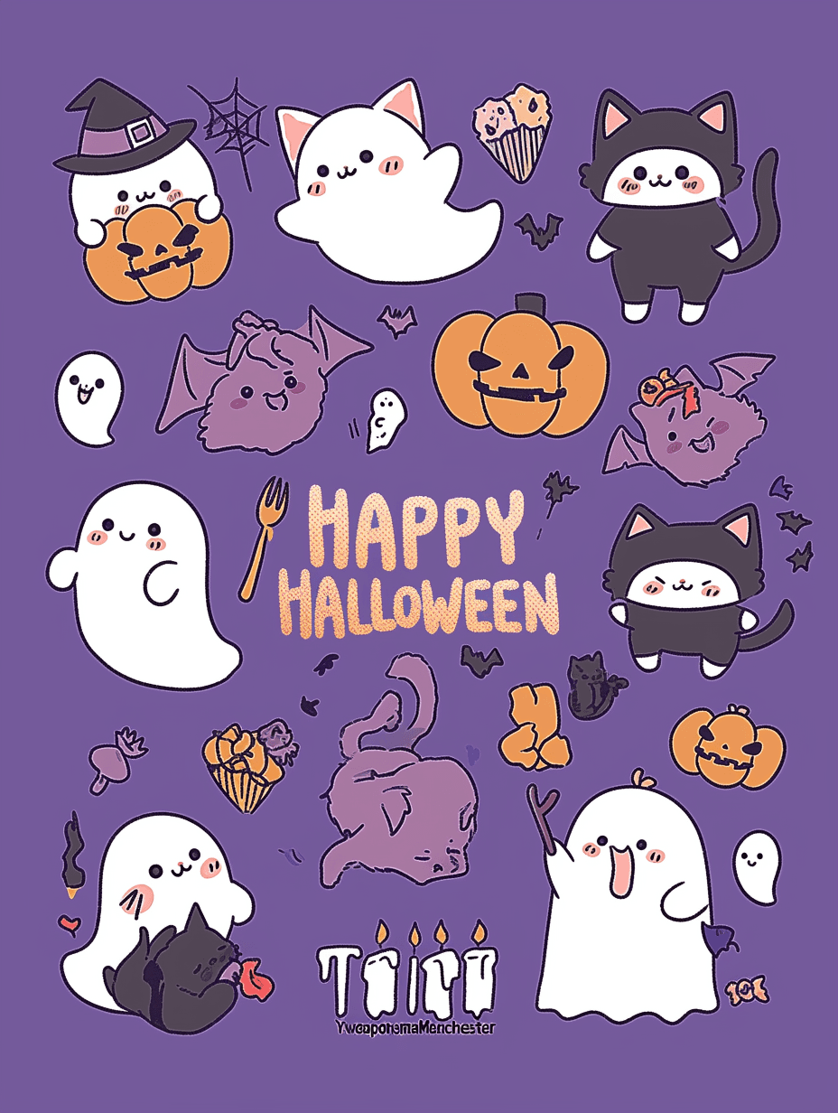Halloween Ghost Road original repeating artwork