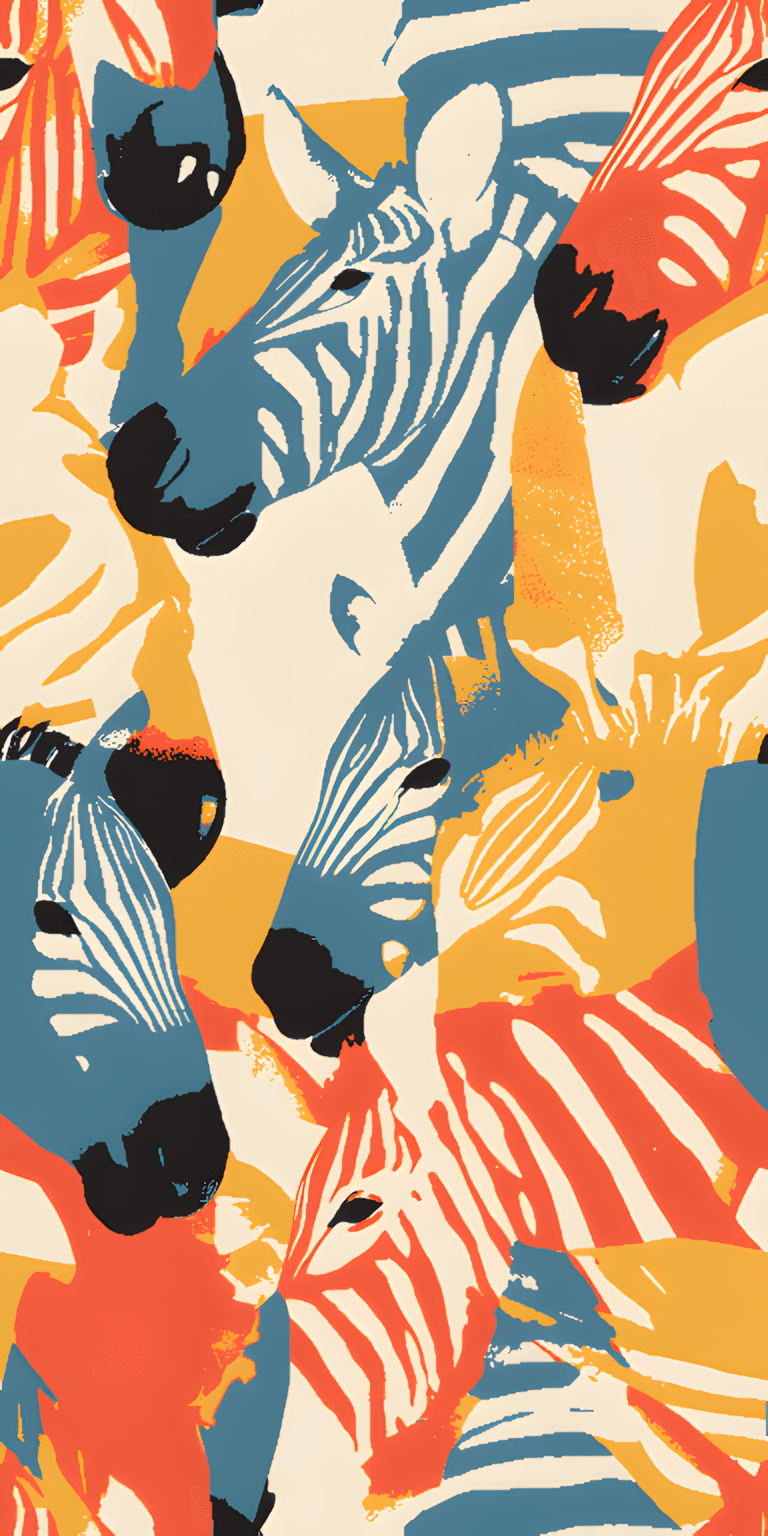 Zebra Neon original repeating artwork