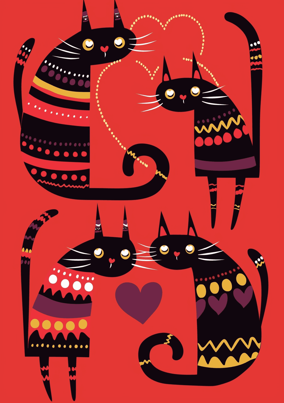 Cat 298 original repeating artwork