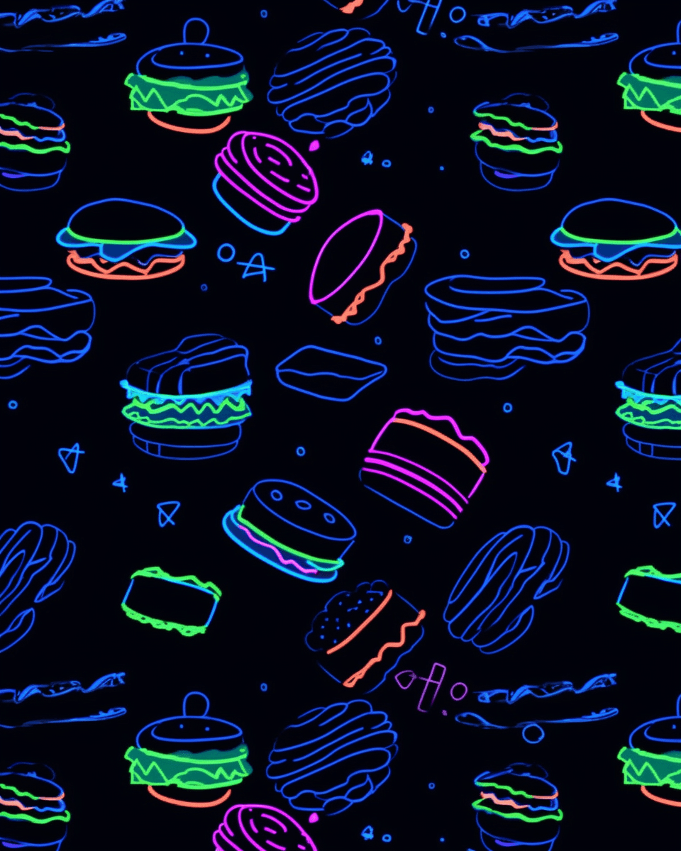 Burger Jam original repeating artwork