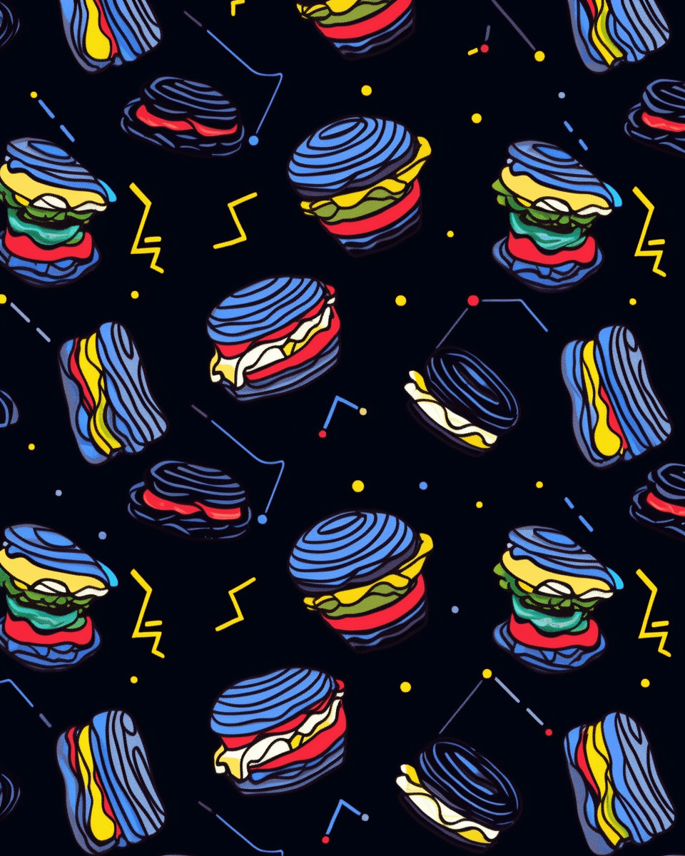 Burger Show original repeating artwork