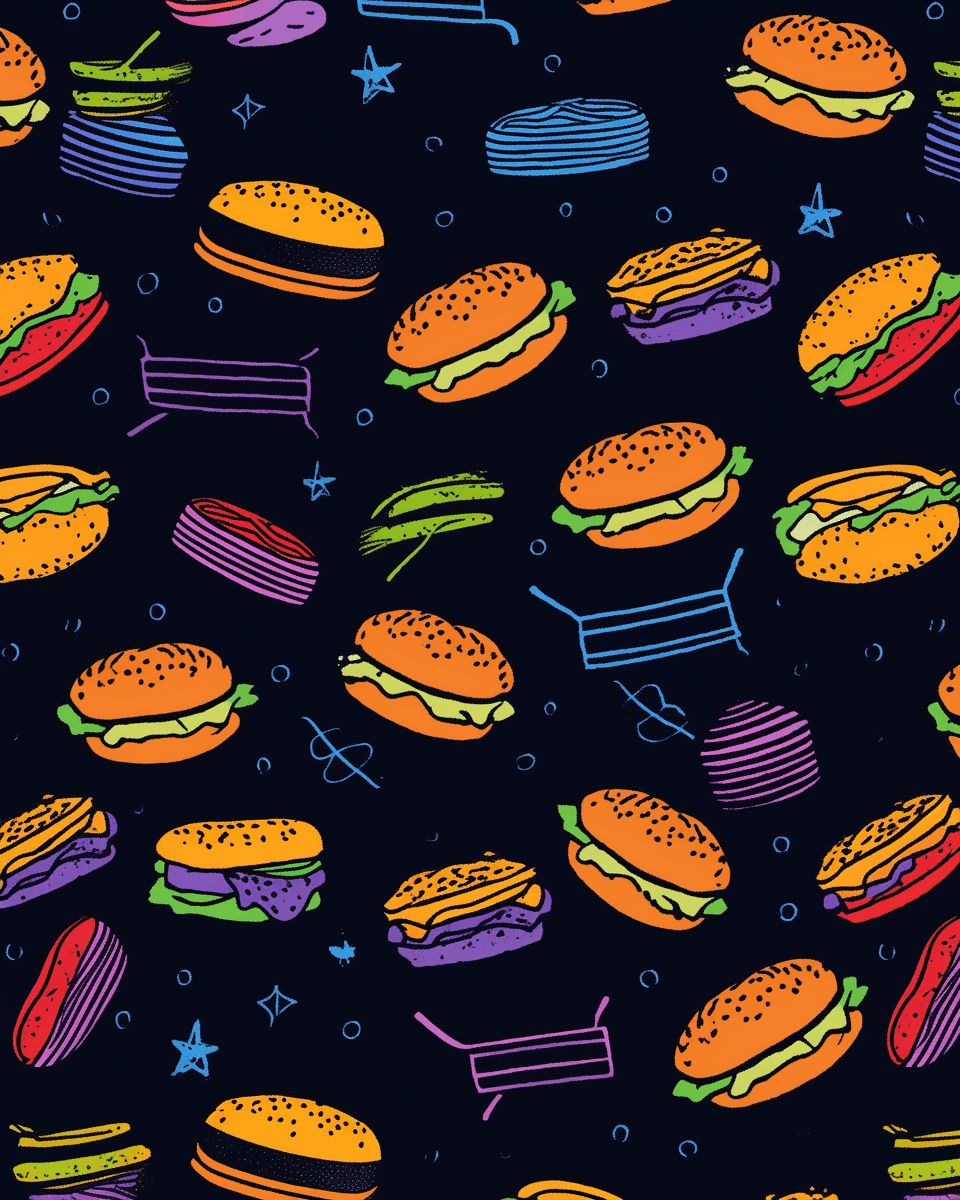 Burger Fair original repeating artwork