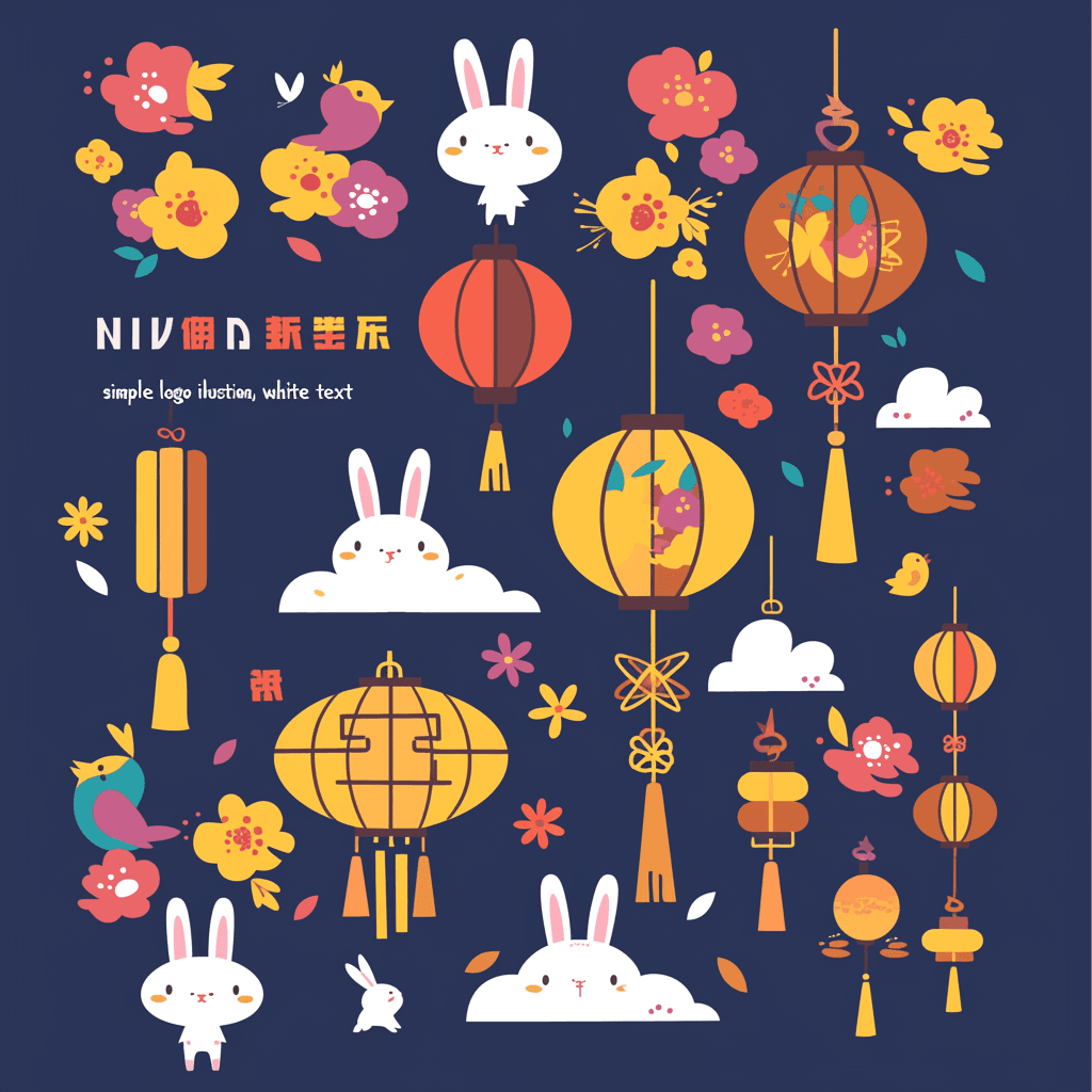 Mid-Autumn Lantern Parade original repeating artwork