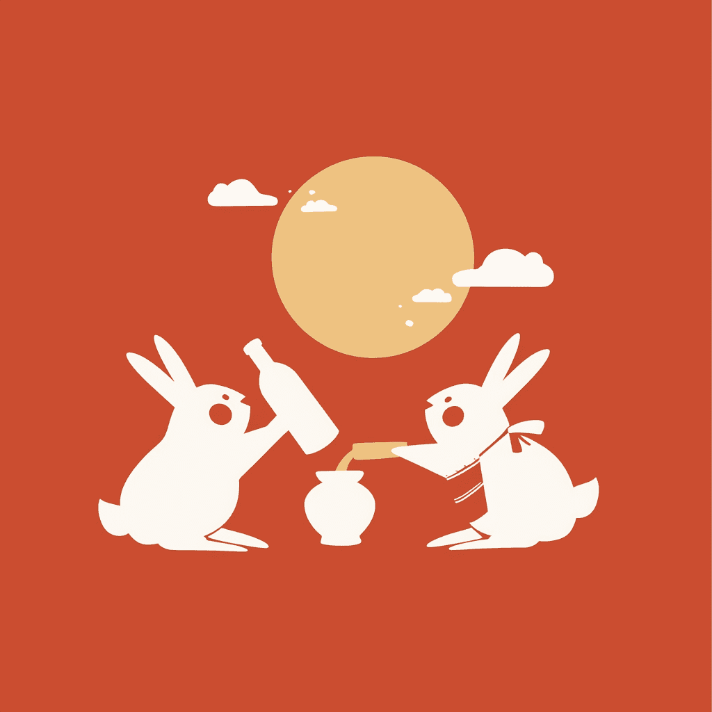 Mid-Autumn Bunny Crew original repeating artwork