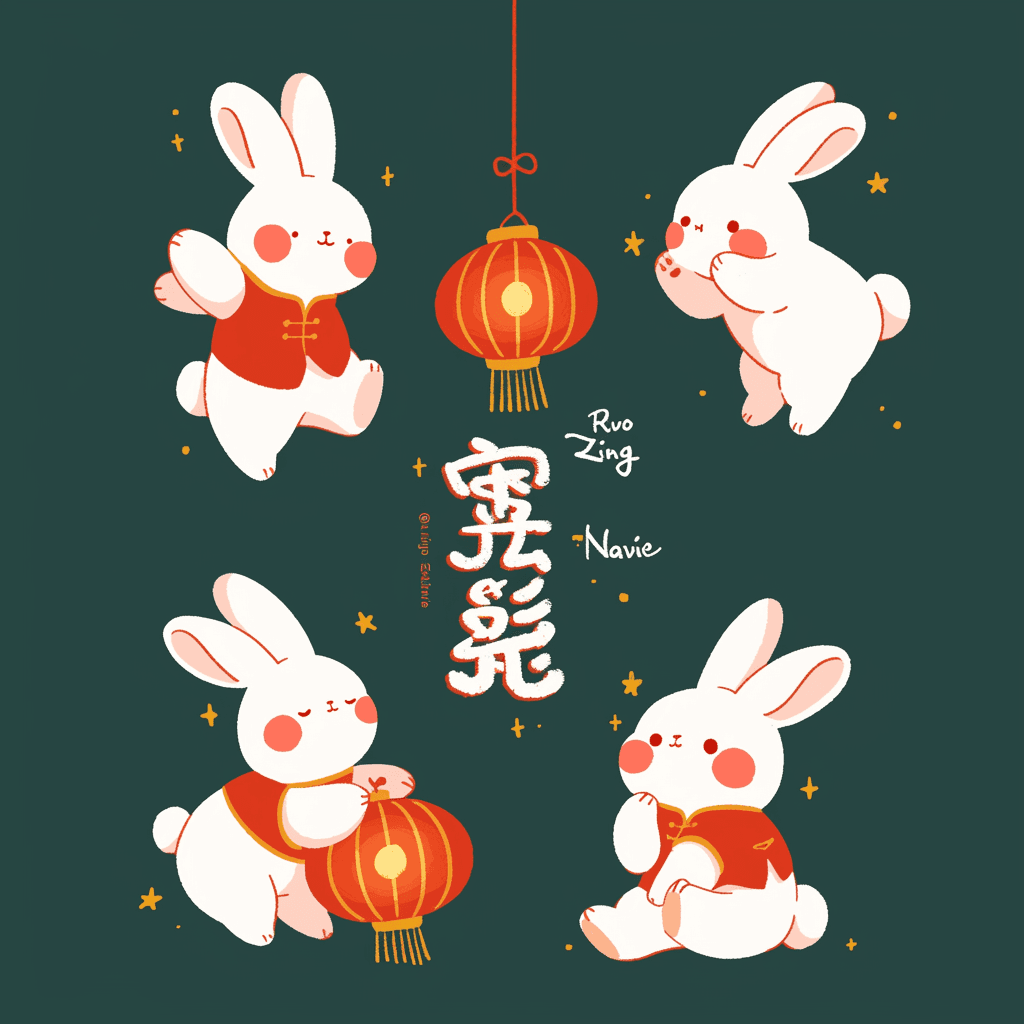 Holiday Bunny 005 original repeating artwork