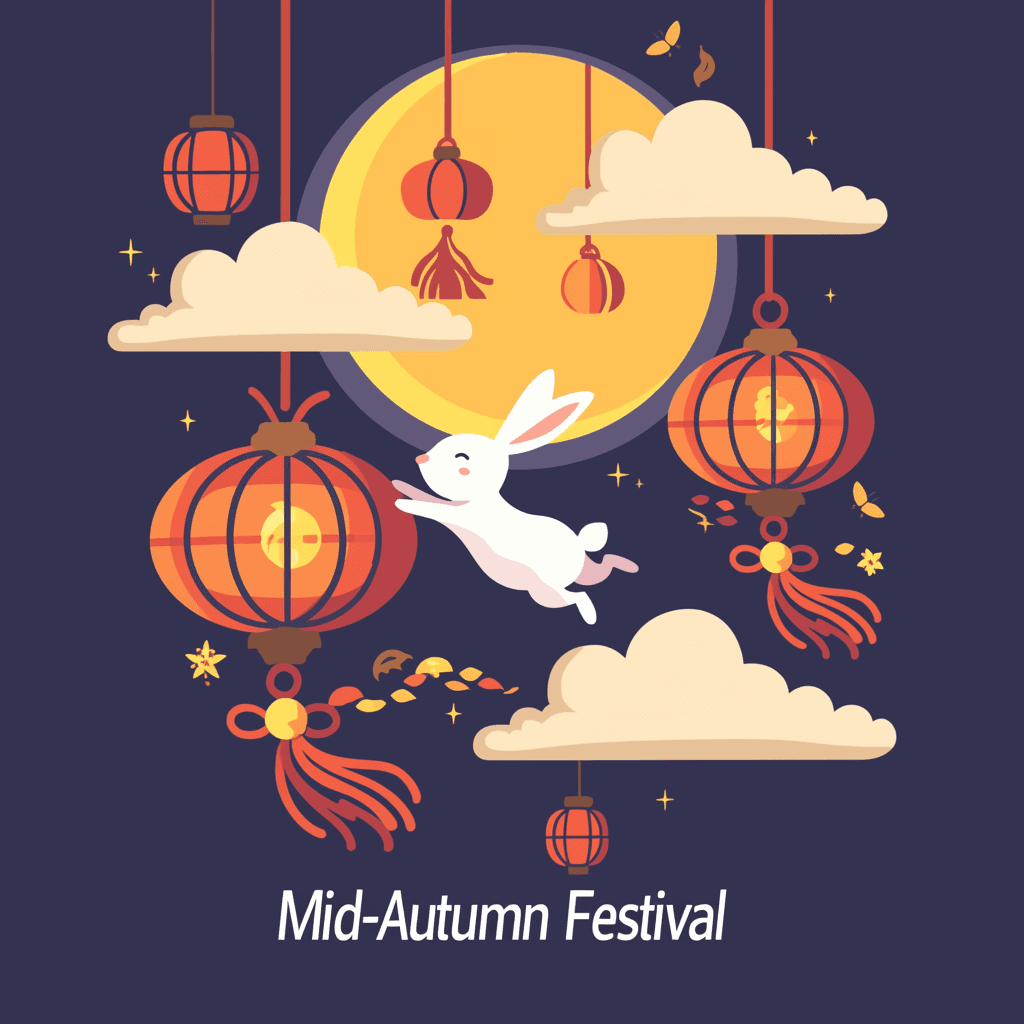 Mid-Autumn Lantern Club original repeating artwork