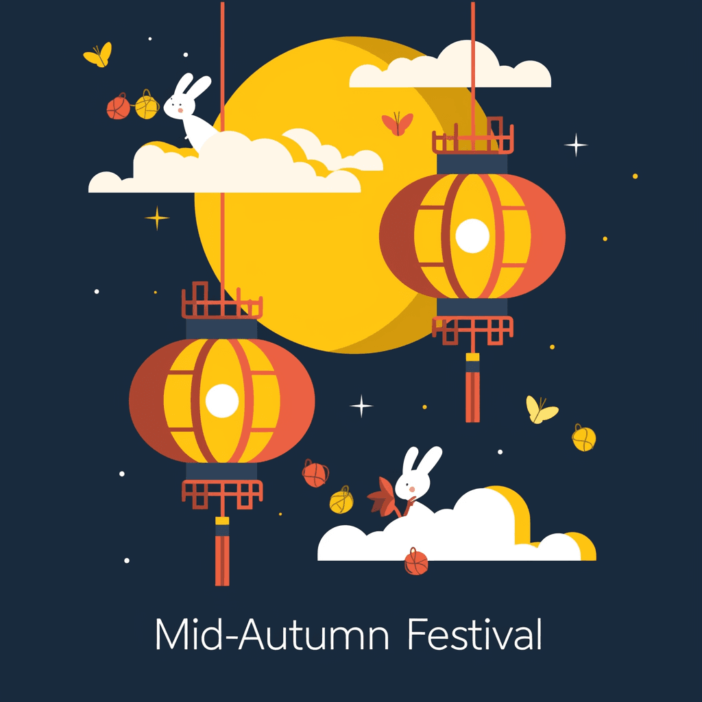 Mid-Autumn Lantern Fair original repeating artwork