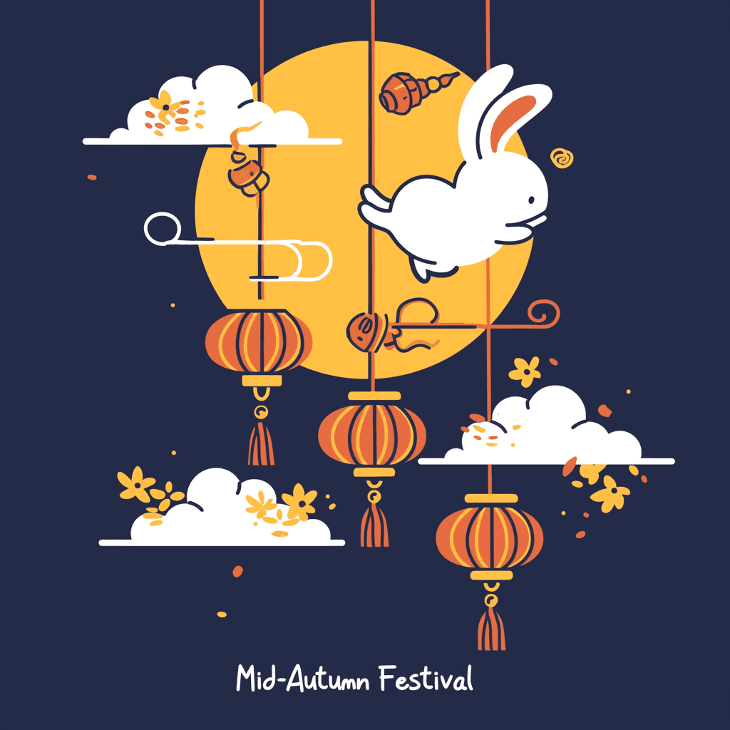 Mid-Autumn Lantern Team original repeating artwork