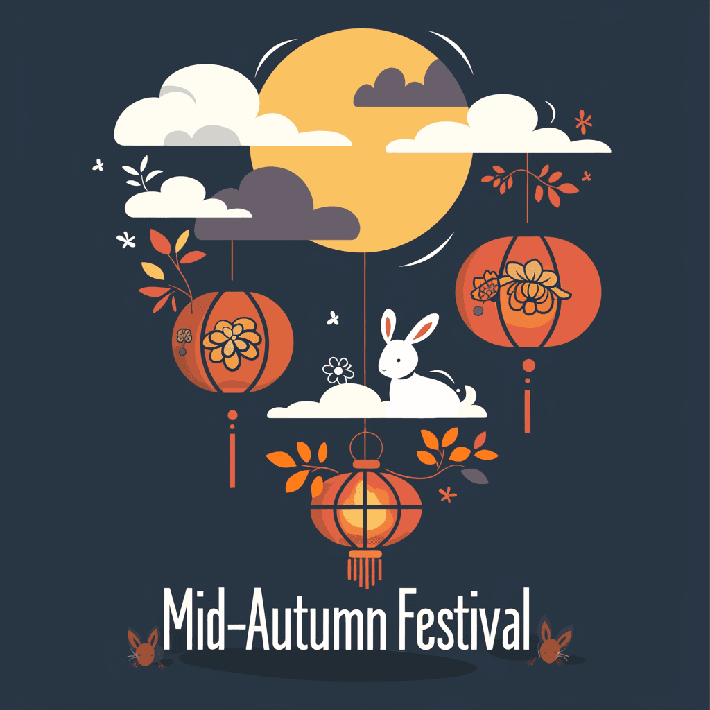 Mid-Autumn Lantern Party original repeating artwork