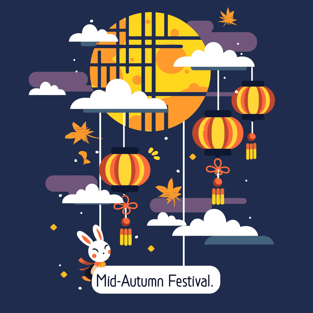 Mid-Autumn Lantern Gang original repeating artwork
