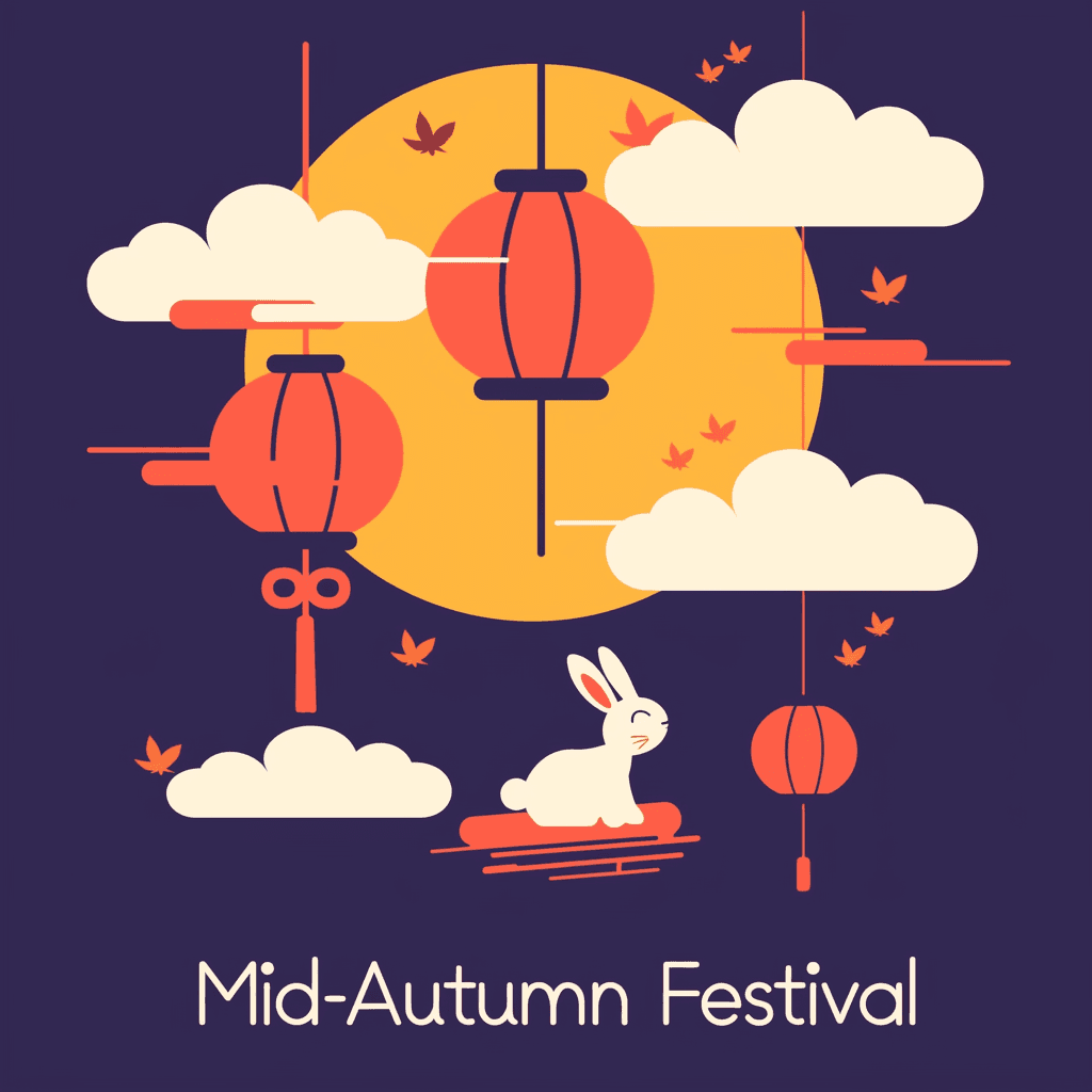 Mid-Autumn Lantern Festival original repeating artwork