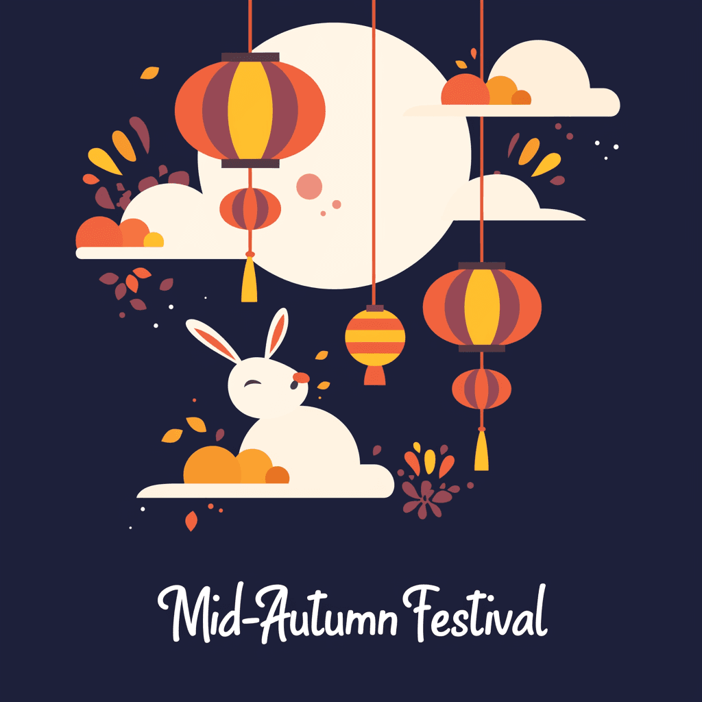 Mid-Autumn Lantern Pals original repeating artwork