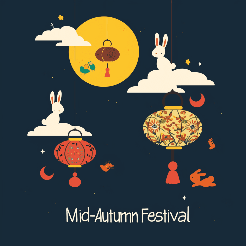Mid-Autumn Lantern Show original repeating artwork