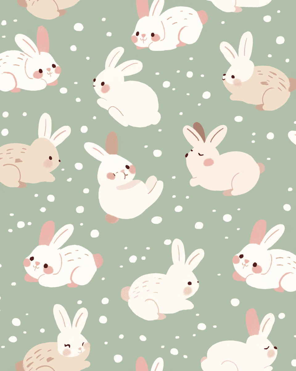 Mid-Autumn Bunny original repeating artwork