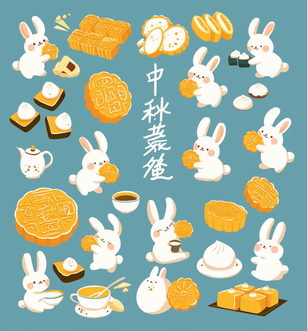 Mid-Autumn Bunny Session original repeating artwork