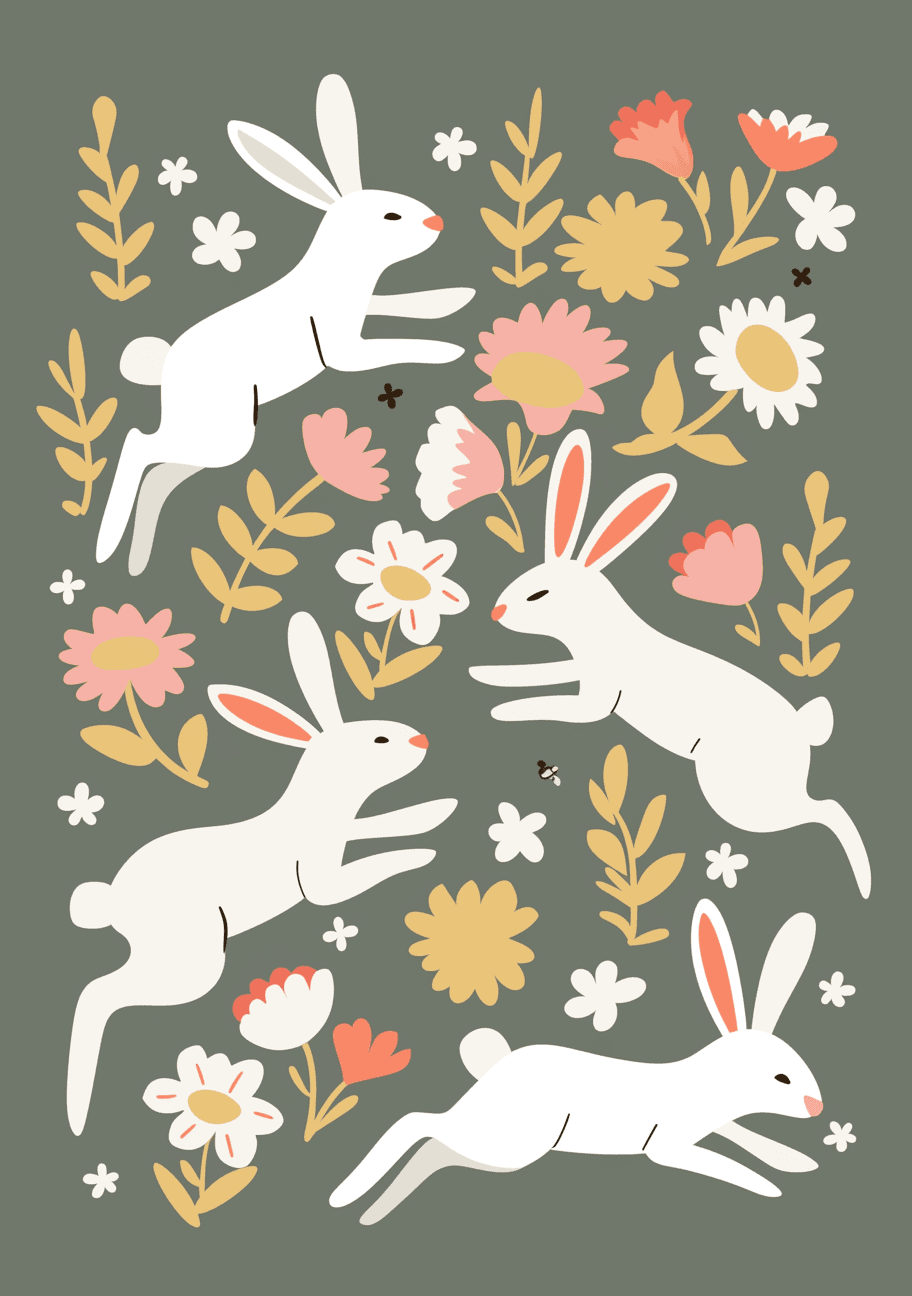 Mid-Autumn Bunny Tune original repeating artwork