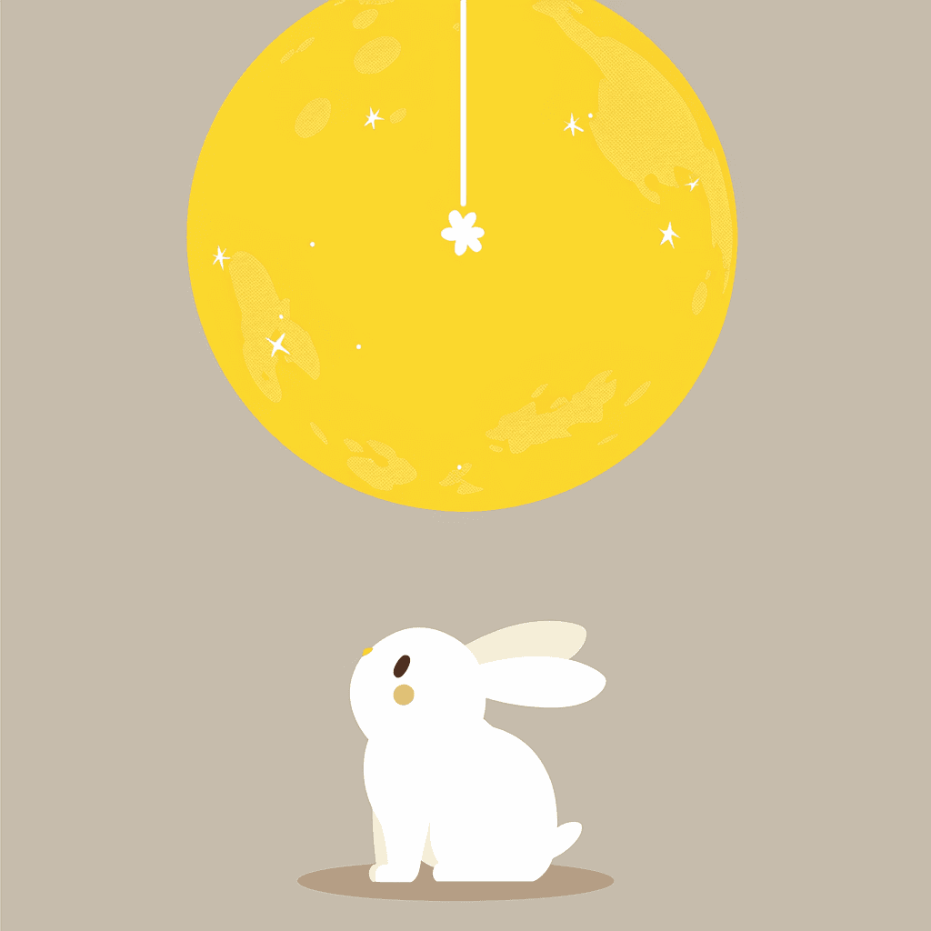 Mid-Autumn Bunny Parade original repeating artwork