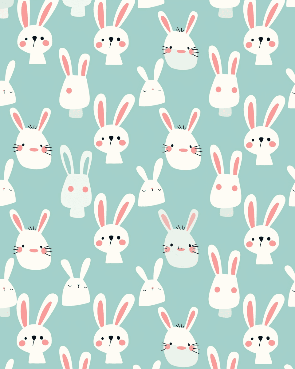 Mid-Autumn Bunny Party original repeating artwork