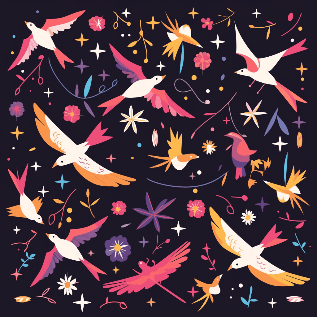 Bird Kick original repeating artwork