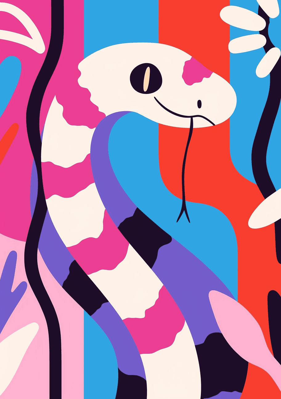 Snake Pals original repeating artwork