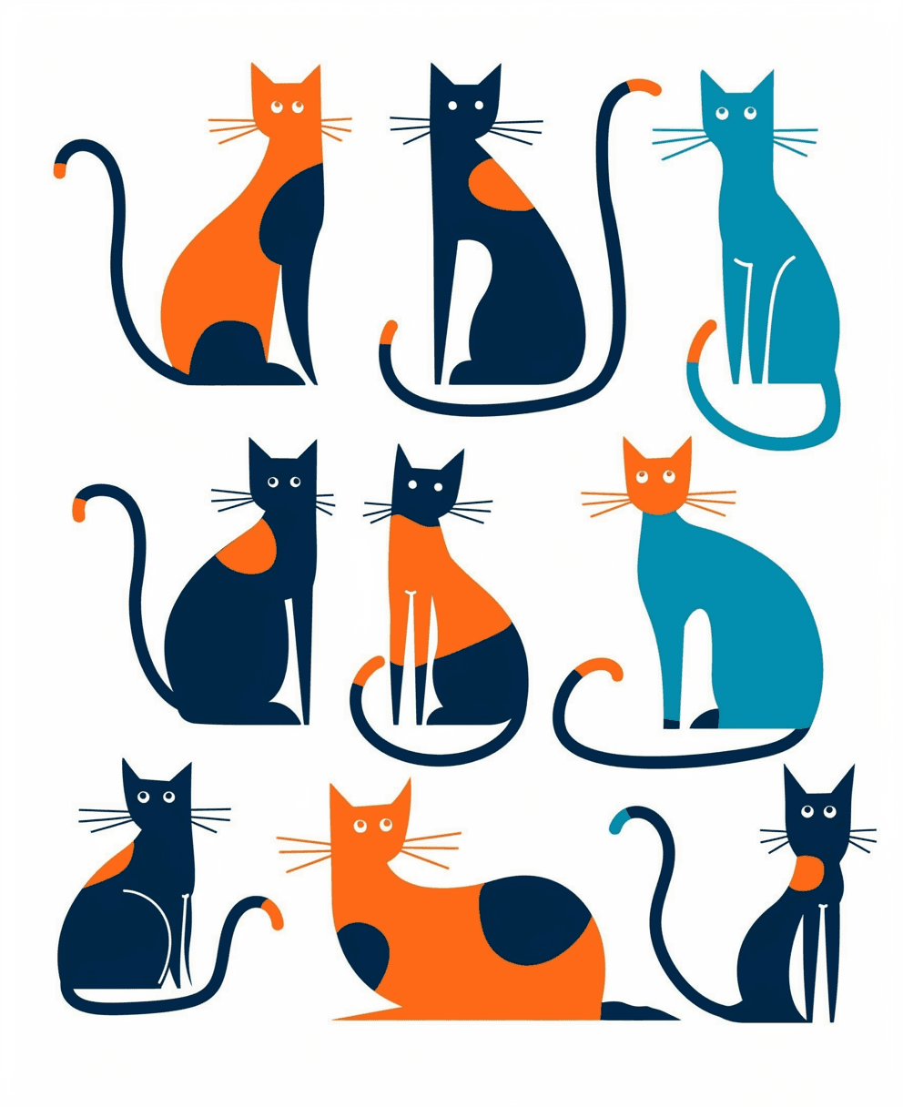 Cat 173 original repeating artwork