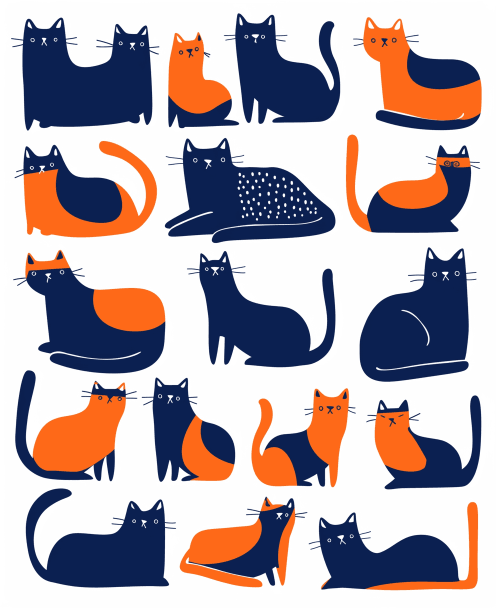 Cat 172 original repeating artwork