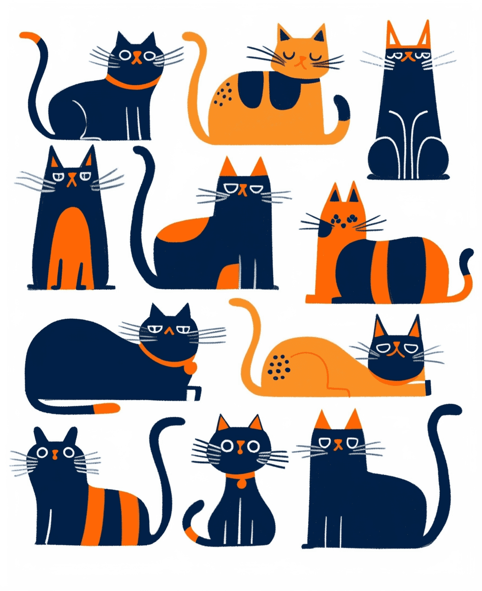 Cat 171 original repeating artwork