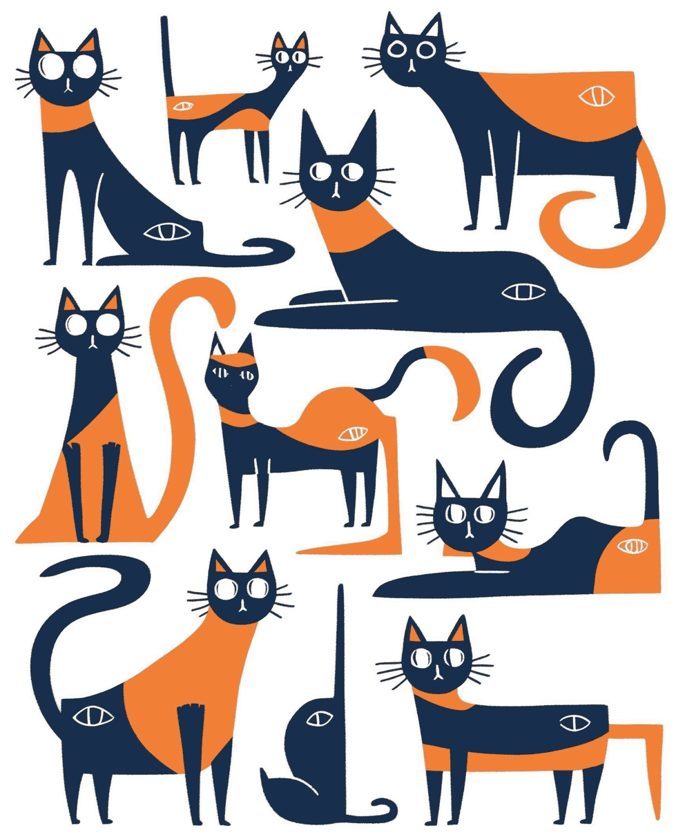 Cat 170 original repeating artwork