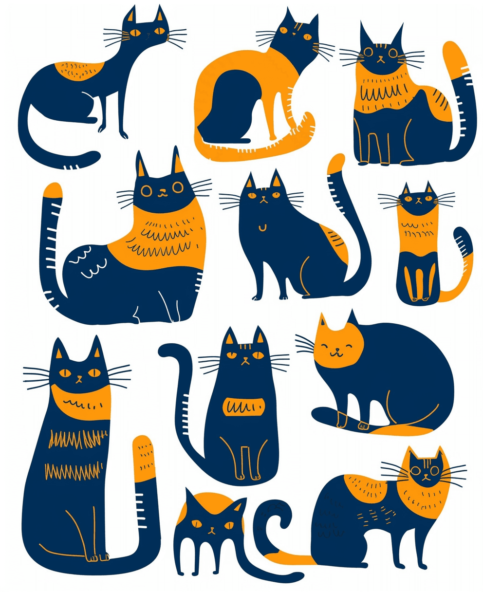 Cat 168 original repeating artwork
