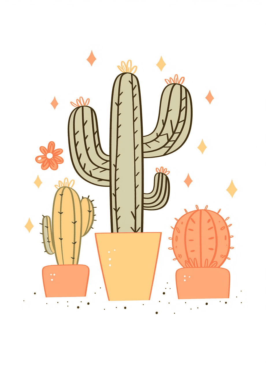 Cactus Picnic original repeating artwork