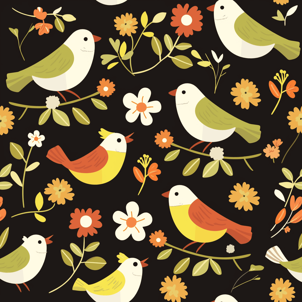 Bird Bounce original repeating artwork