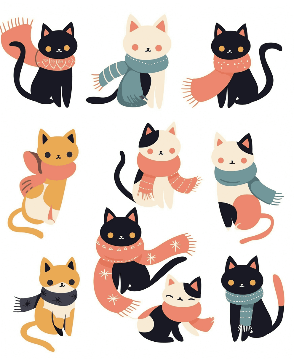 Cat 120 original repeating artwork