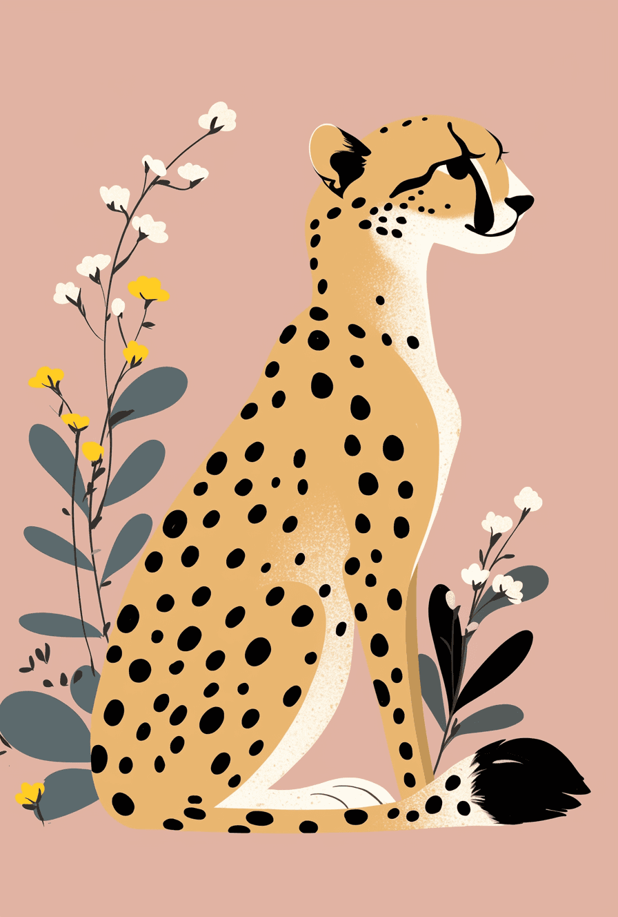 Leopard Chase original repeating artwork