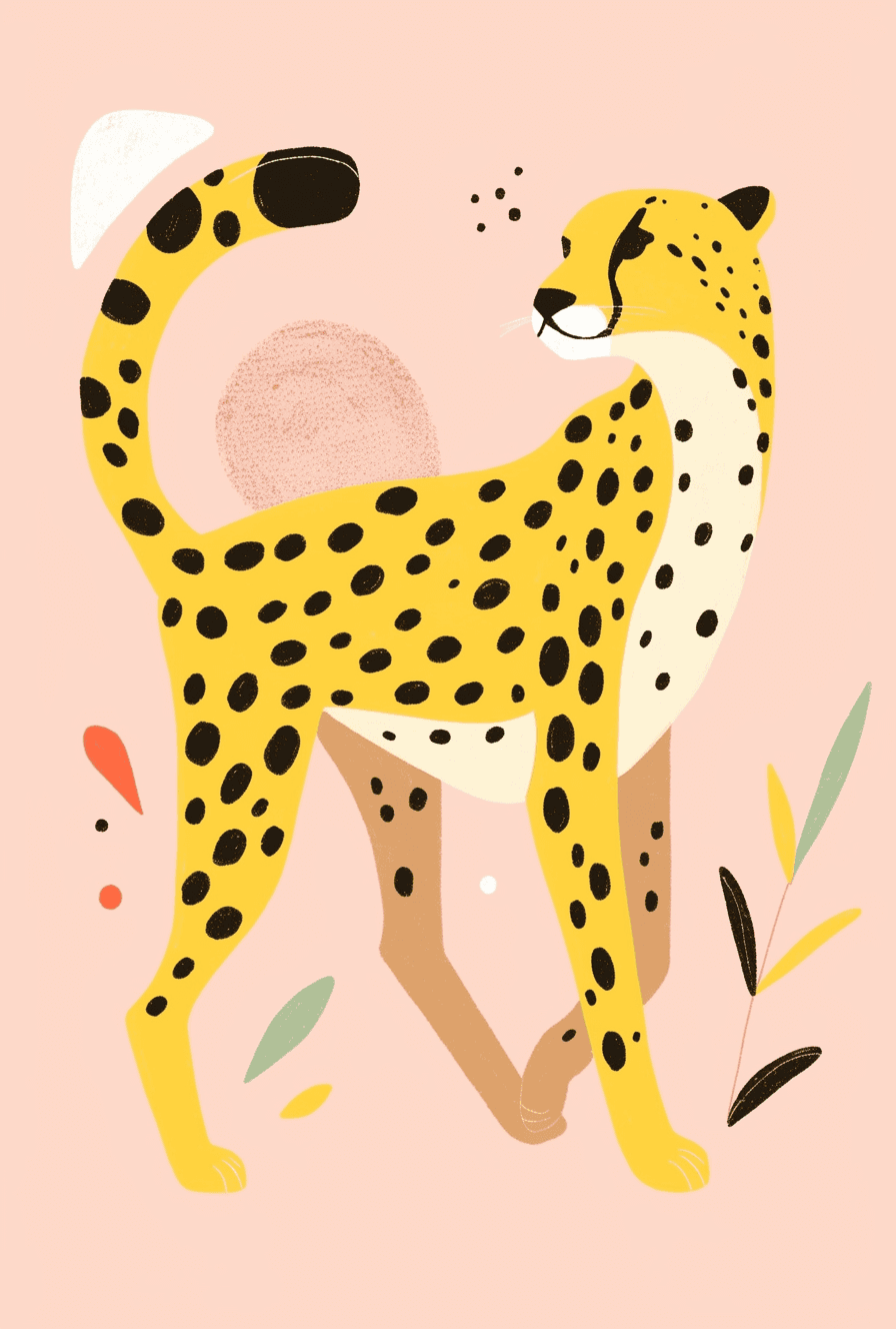Leopard Amber original repeating artwork