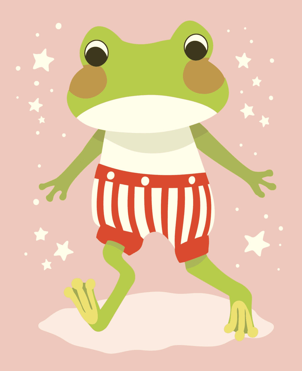 Frog Party original repeating artwork